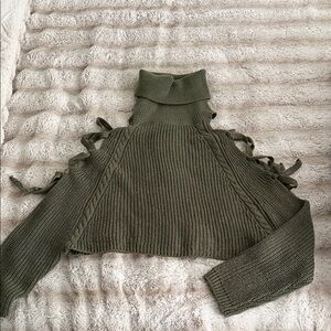 Olive Green Turtleneck Sweater